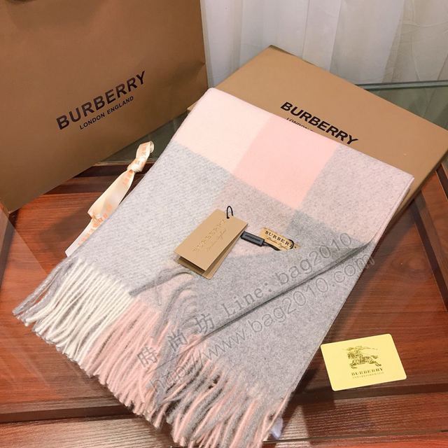 Burberry圍巾 2019年度最新力作 時尚彩色拼色方格子 巴寶莉羊絨混紡女長圍巾  llwj6640